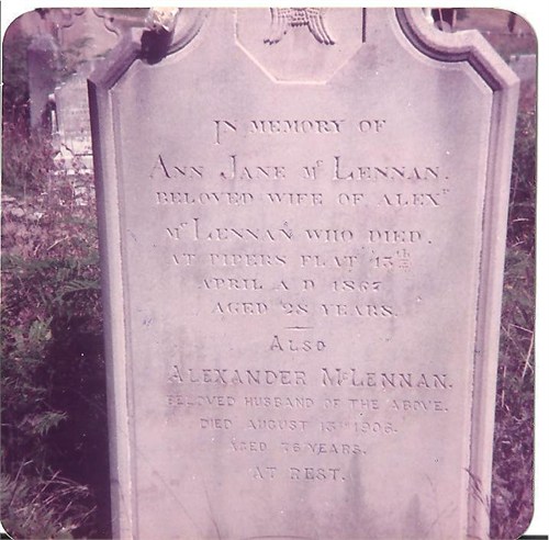 Photo of headstones/Alexander McLennan (bn 1833 Fod)  hdstn NSW